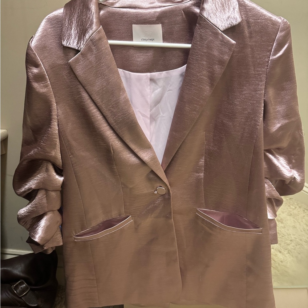 cinq a sept Metallic Rose Blazer